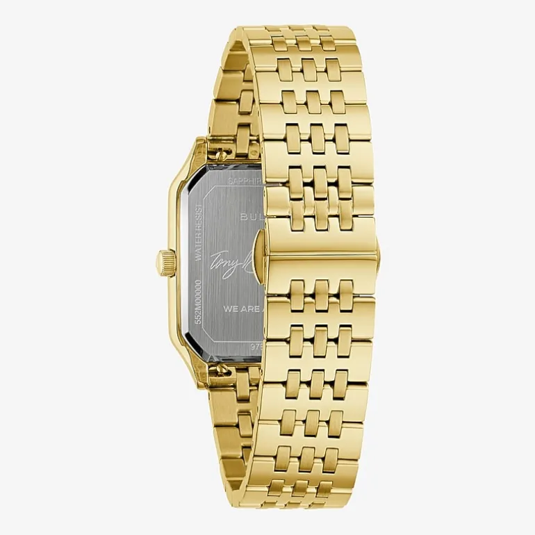 Bulova Mens Gold Tone Stainless Steel Bracelet Watch 97b236