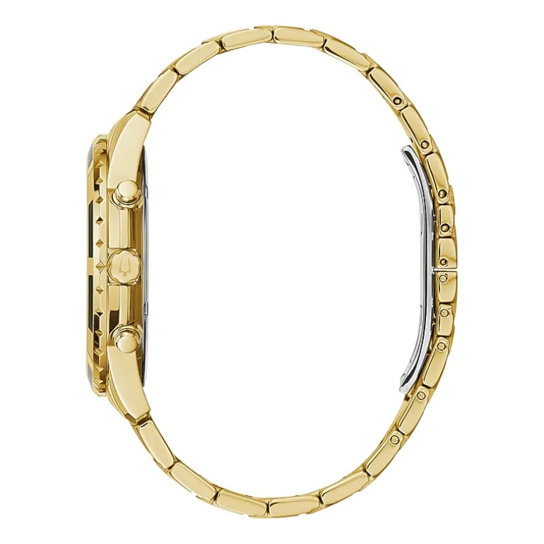 Bulova Mens Gold Tone Stainless Steel Bracelet Watch 97d121