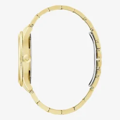Bulova Mens Gold Tone Stainless Steel Bracelet Watch 97b227