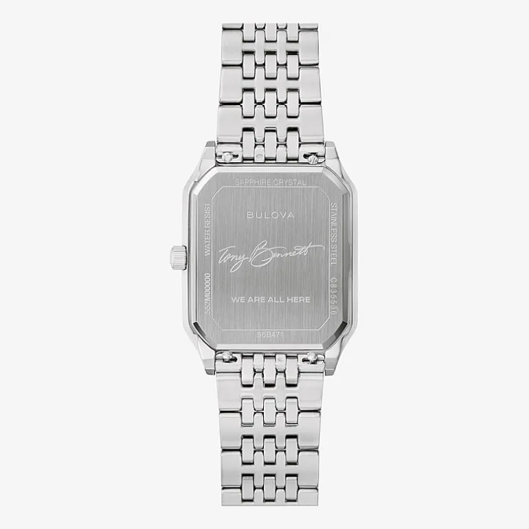 Bulova Mens Silver Tone Stainless Steel Bracelet Watch 96b471