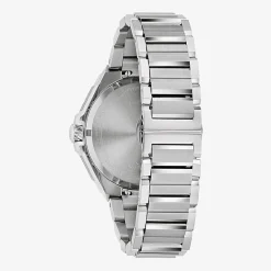 Bulova Mens Silver Tone Stainless Steel Bracelet Watch 98b456