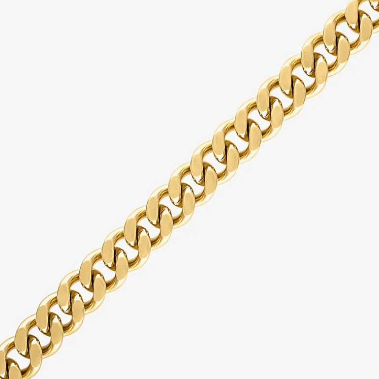 Bulova Mens Stainless Steel 8 1/2 Inch Solid Curb Chain Bracelet