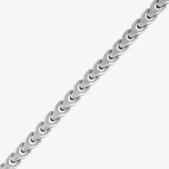 Bulova Mens Stainless Steel 8 1/2 Inch Solid Link Chain Bracelet