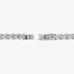 Bulova Mens Stainless Steel 8 1/2 Inch Solid Link Chain Bracelet