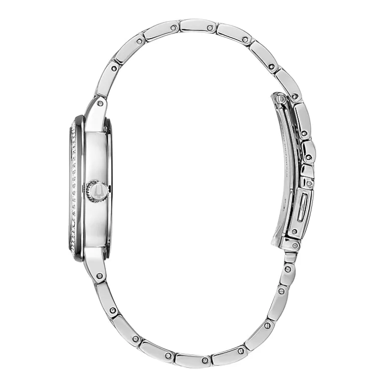 Bulova Phantom Womens Diamond Accent Silver Tone Stainless Steel Bracelet Watch 96l276