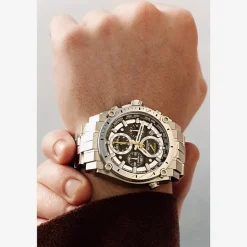 Bulova Precisionist Mens Chronograph Silver Tone Stainless Steel Bracelet Watch 96b175
