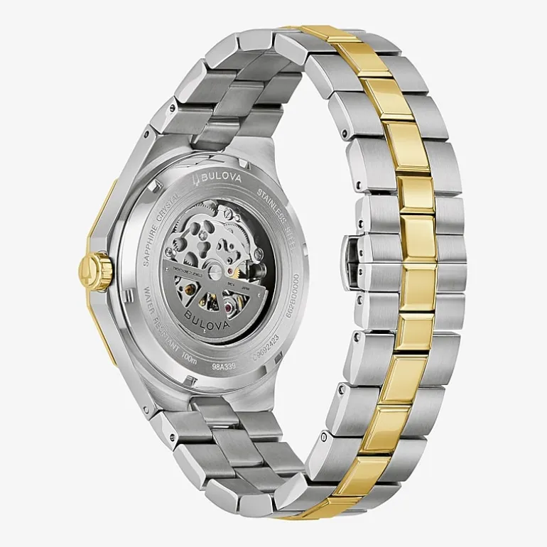 Bulova Prestige Mens Automatic Two Tone Stainless Steel Bracelet Watch 98a339