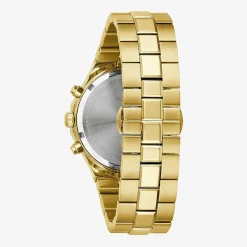 Bulova Prestige Mens Chronograph Gold Tone Stainless Steel Bracelet Watch 97b232
