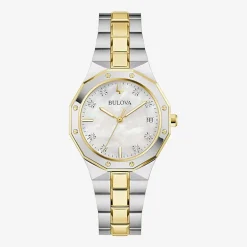 Bulova PrestigeN Womens Two Tone Stainless Steel Bracelet Watch 98p234