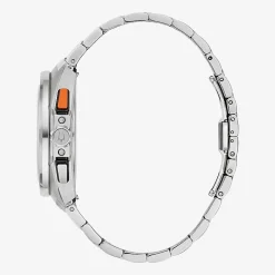 Bulova Racer Mens Chronograph Silver Tone Stainless Steel Bracelet Watch 98b432