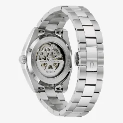 Bulova Surveyor Mens Automatic Silver Tone Stainless Steel Bracelet Watch 96b436