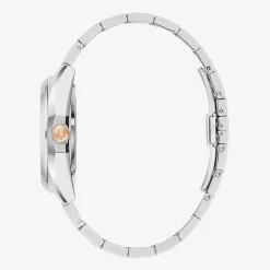 Bulova Surveyor Mens Automatic Silver Tone Stainless Steel Bracelet Watch 98b422