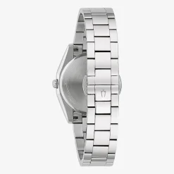 Bulova Surveyor Womens Diamond Accent Silver Tone Stainless Steel Bracelet Watch 96p229