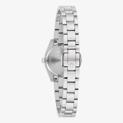 Bulova Surveyor Womens Silver Tone Stainless Steel Bracelet Watch 96l345