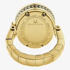 Bulova Womens Gold Tone Stainless Steel Ring Watch 97l188