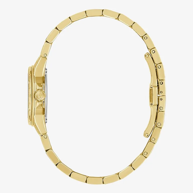 Bulova Womens Gold Tone Stainless Steel Bracelet Watch 97l192