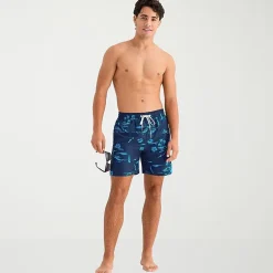 Burnside Mens Drawstring Waist 6" Swim Trunks