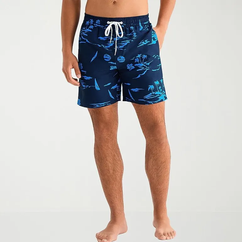 Burnside Mens Drawstring Waist 6" Swim Trunks