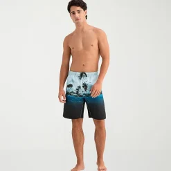 Burnside Mens Drawstring Waist 8" Swim Trunks