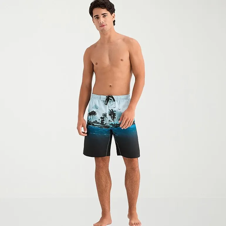 Burnside Mens Drawstring Waist 8" Swim Trunks