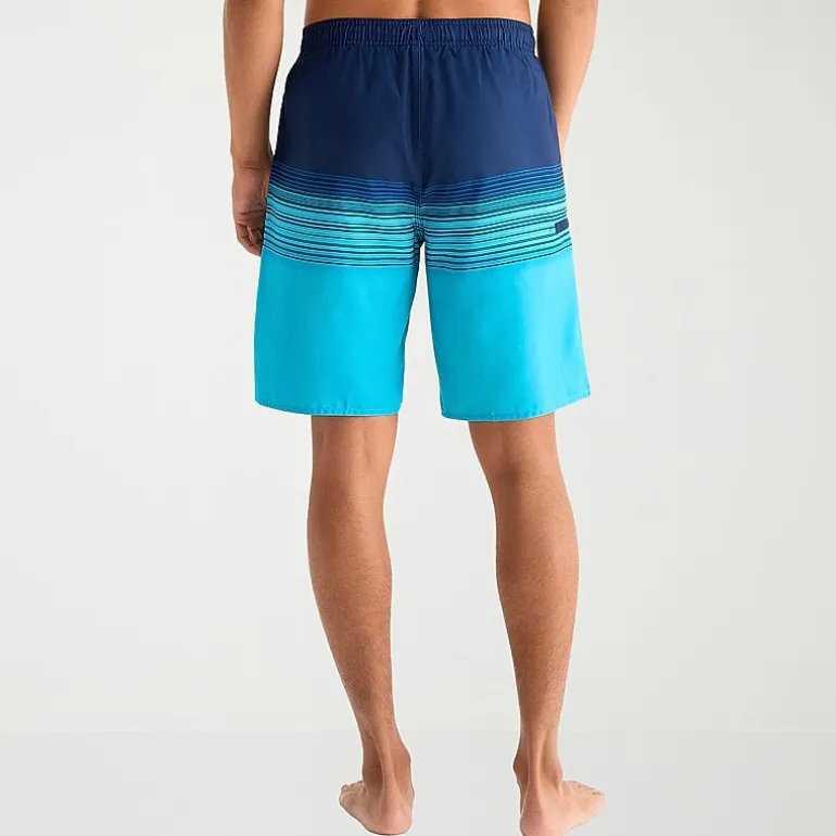 Burnside Mens Drawstring Waist 8" Striped Swim Trunks