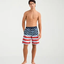 Burnside Mens Drawstring Waist 8" Holiday Swim Trunks