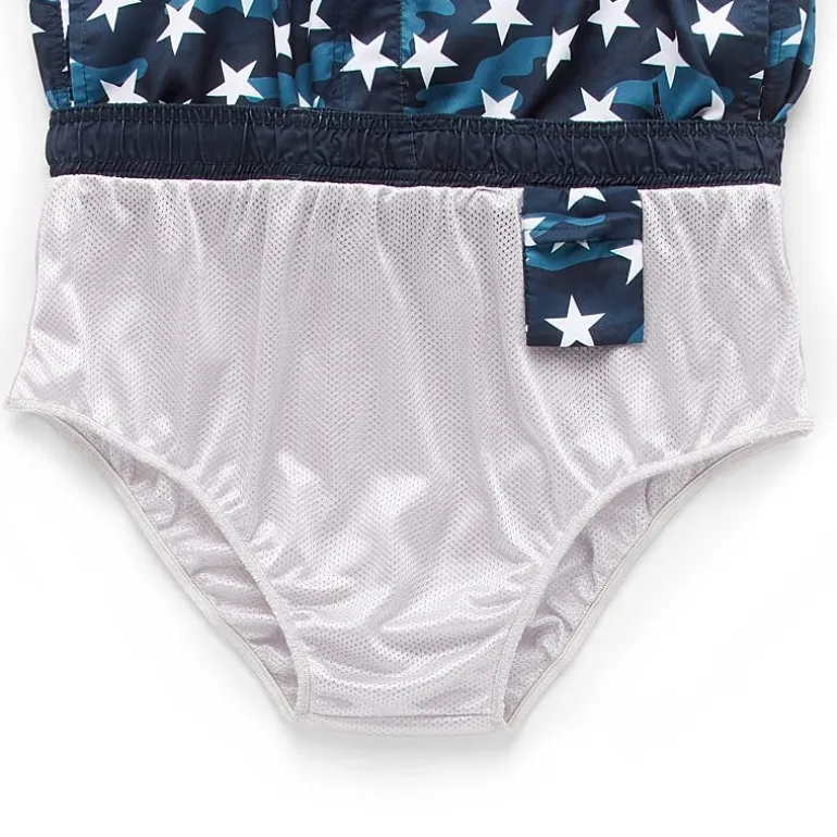 Burnside Mens Drawstring Waist 8" Holiday Swim Trunks