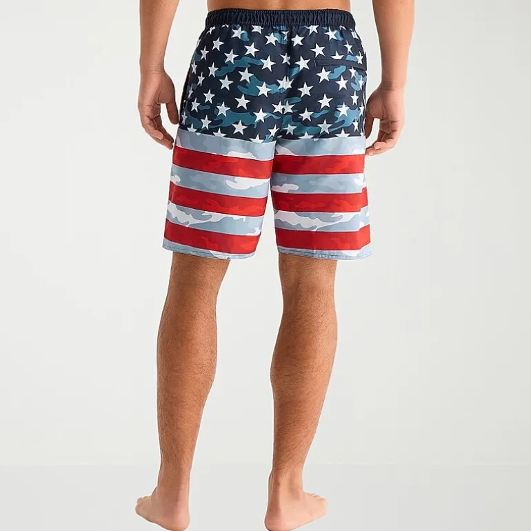 Burnside Mens Drawstring Waist 8" Holiday Swim Trunks