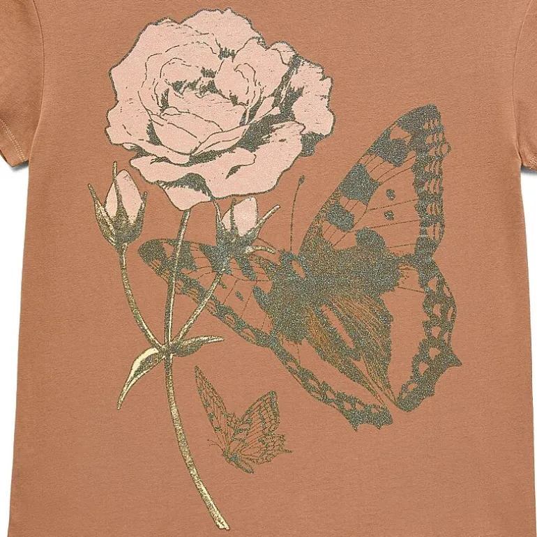 Butterfly Boyfriend Tee Womens Juniors Crew Neck Short Sleeve Loose Fit Graphic T-Shirt