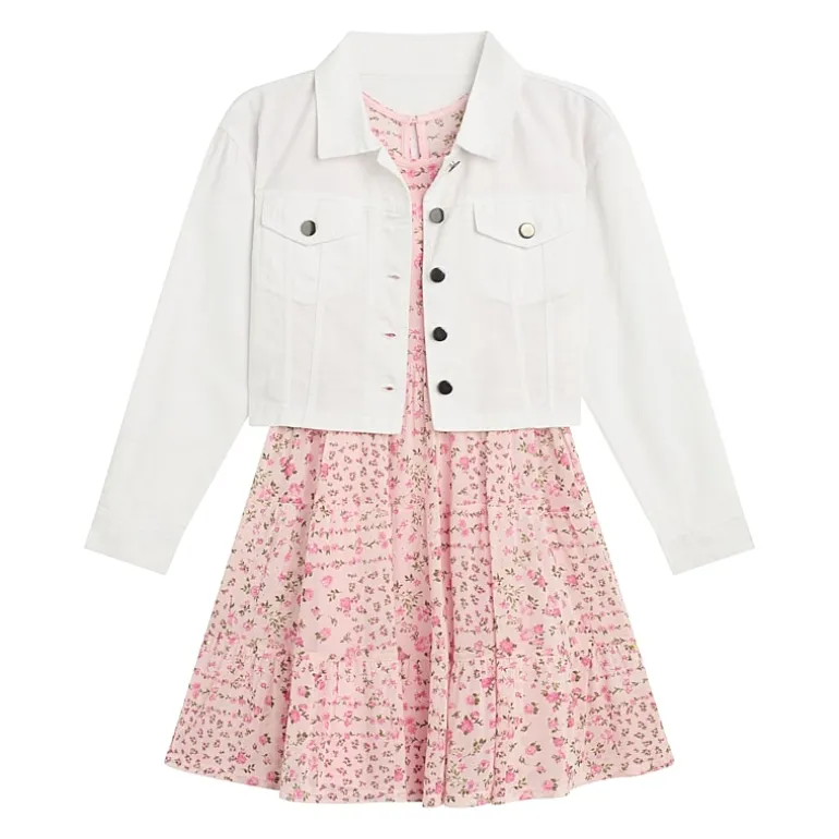 by&by girl Big Kid Girls Cap 2-pc. Dress Set
