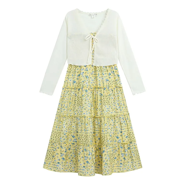 by&by girl Big Kid Girls Floral 2-pc. Dress Set