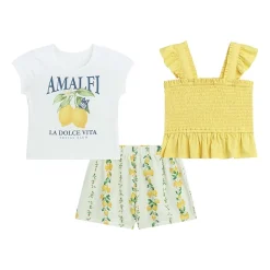 by&by girl Lemons Toddler Girls 3-pc. Short Set