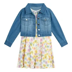 by&by girl Little Girls Cap Floral 2-pc. Dress Set