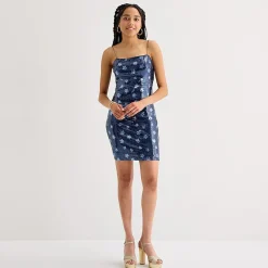 by&by Star Womens Juniors Square Neck Sleeveless Bodycon Dress