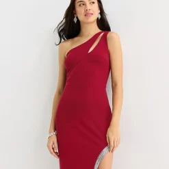 by&by Womens Juniors Sleeveless One Shoulder Bodycon Dress