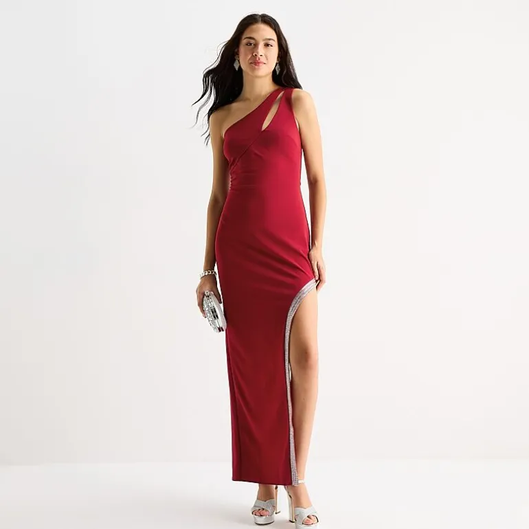by&by Womens Juniors Sleeveless One Shoulder Bodycon Dress