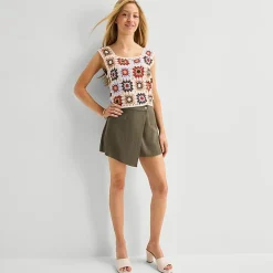 by&by Womens Juniors V Neck Sleeveless Tank Top