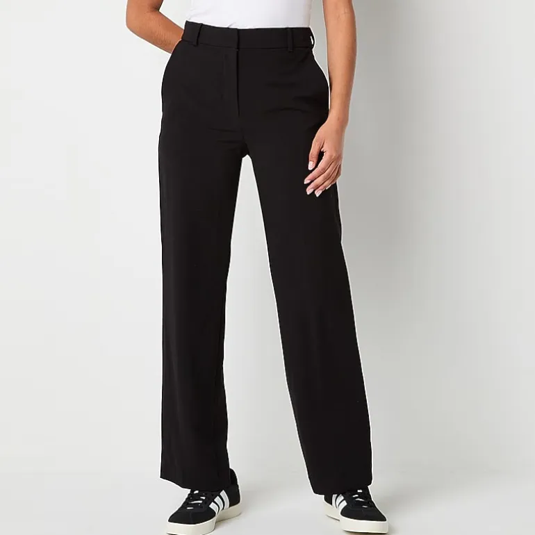 by&by Womens Juniors Wide Leg High Rise Trouser