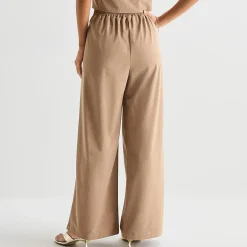by&by Womens Juniors Wide Leg Mid Rise Flat Front Pant