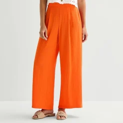 by&by Womens Juniors Wide Leg Mid Rise Trouser