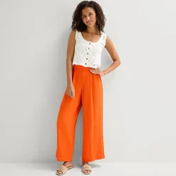 by&by Womens Juniors Wide Leg Mid Rise Trouser