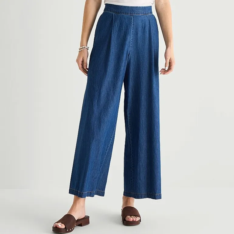 by&by Womens Juniors Wide Leg Mid Rise Trouser