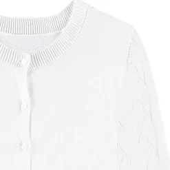 Byer California Girls Round Neck Long Sleeve Button Cardigan
