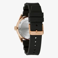 Caravelle Designed By Bulova Mens Black Strap Watch 44b130