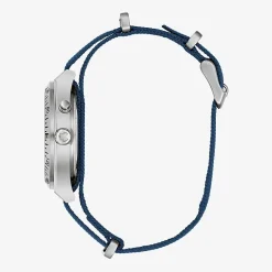 Caravelle Designed By Bulova Mens Blue Strap Watch 43c126