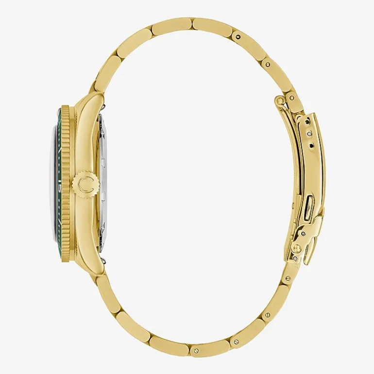 Caravelle Designed By Bulova Mens Gold Tone Stainless Steel Bracelet Watch 44b128