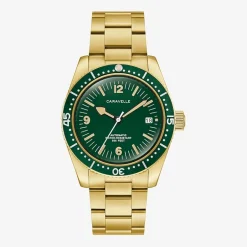 Caravelle Designed By Bulova Mens Gold Tone Stainless Steel Bracelet Watch 44b128