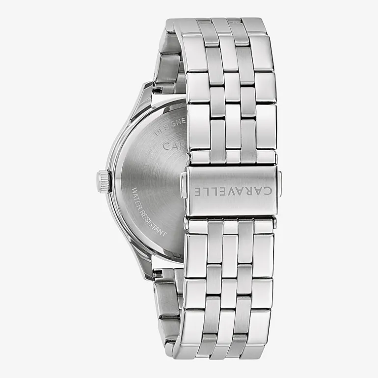 Caravelle Designed By Bulova Mens Silver Tone Stainless Steel Bracelet Watch 43b174