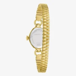 Caravelle Designed By Bulova Womens Gold Tone Stainless Steel Expansion Watch 44l267