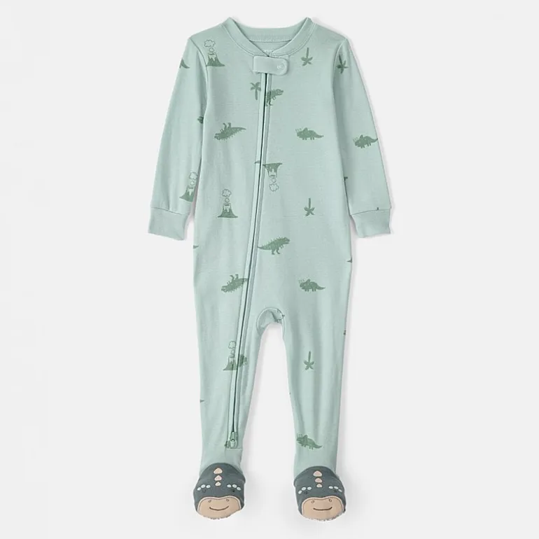 Carter's Baby Boys Footed Round Neck Long Sleeve One Piece Pajama
